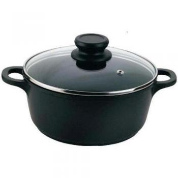 Vier 801-20 Olla aluminio fundido de 20cm Diámetro, 10cm de Altura, Negro, 20 cm
