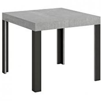 Mesa extensible 90x90/246 cm Línea Cemento con Estructura Antracita