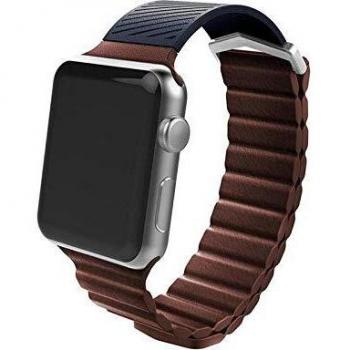 X-Doria Correa de Goma/Piel Hybrid marrón para Apple Watch