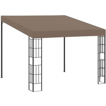 Cenador con Montaje en la Pared 3x3 m Pérgola Jardín Toldo Color Taupé, Crema, Antracita