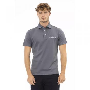 Baldinini Trend Gray Cotton Polo Shirt - L