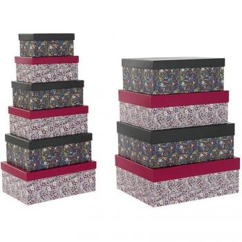Caja set de 10 unidades de cartón cuadrada para organización y decoración
