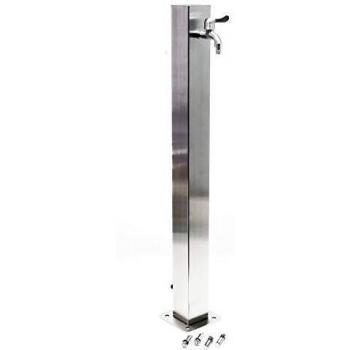 Columna de Agua Jardín 95cm Cuadrada Acero Inoxidable con Grifo Resistente a Heladas