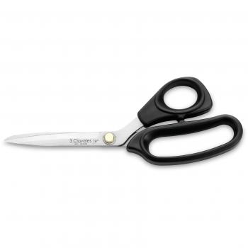 3 Claveles Varios Usos Tijeras Costura, Multiusos, Mangos TPR, 23 cm-9, Acero al Carbono, Negro