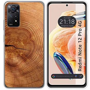 Funda de Silicona para Xiaomi Redmi Note 12 Pro 4G con Diseño de Madera y Dibujos 04