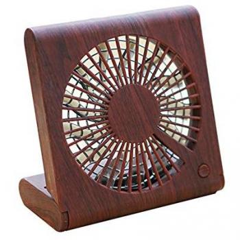 Juego de montaje turbocompresor EVORON EVMK0107, Ventilador de Mesa de Madera de Trigo portátil Plegable silencioso con Carga USB