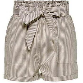 Only Onlsmilla Stripe Belt Dnm Shorts Noos Pantalones Cortos, Rayas: W/Rayas C O C O Tostado, XL para Mujer