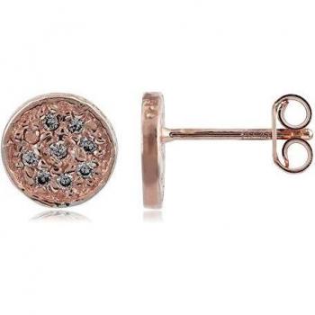 Córdoba Jewels | Pendientes en plata de ley 925 con bañada en oro rosa con zirconita con diseño Circle Zirconium Rose Gold