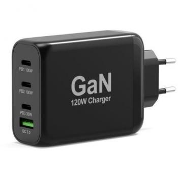 Cargador de Pared USB-A y USB-C Connect 120W Negro Port Designs