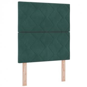 Cabecero LED con tira de luces LED 80 cm terciopelo verde oscuro