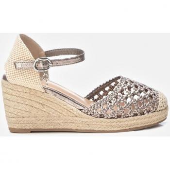 Alpargatas de cuña de mujer Xti 142893 plateado con hebilla