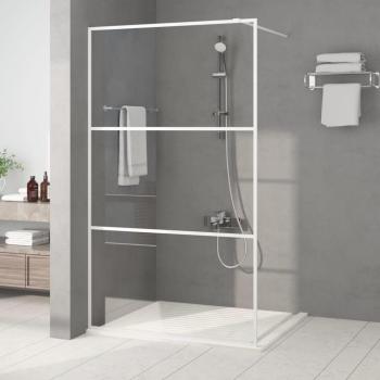 Mampara de ducha walk-in blanca 115x195 cm vidrio ESG transparente