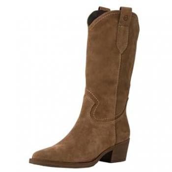 Botas Elegantes de Ante Marrón para Mujer Tamaris con Tecnología Touch-it - Talla 38