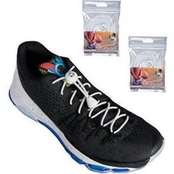 Camp Alpin | Moti onflex | cordones elásticos, cordones de correa, triatlón, senderismo, fitness, ocio, | práctica Tope, Refleja, sin cordones, color naranja, verde, blanco, negro, 1 de O. 2 pares, color blanco, talla alle