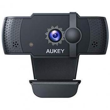 AUKEY Webcam 5 PM 1080p Autofocus con Microfonos de Reducción de Ruido, Full HD USB Webcam para Videoclamada y Grabación de Pantalla Ancha, Zoom, XSplit, Skype, Conferencia