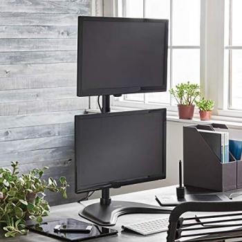 Tripp Lite Dual Vertical Desk Mount Monitor Stand Swivel Tilt Rotate 15-27 Inch