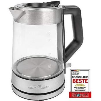 ProfiCook PC-WKS 1190 G Hervidor de Agua Eléctrico 1.7 L 2200 W Acero Inoxidable con Iluminación LED Multicolor y Selección de Temperatura