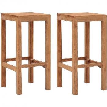 vidaXL Bar Stools 2 pcs Solid Teak Wood