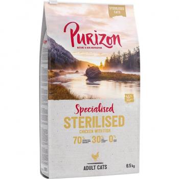 Purizon Adult Sterilised Chicken & Fish Grain-Free Cat Food - 6.5 kg (5.5 kg + 1 kg Free)