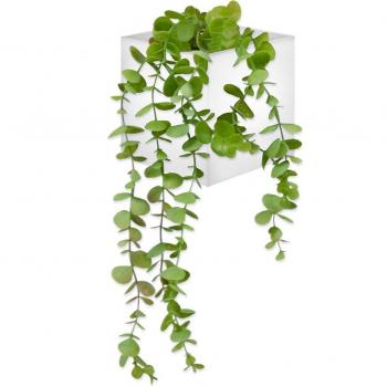 Newgarden - WALLY Macetero Cuadrado de Pared con planta artificial y color blanco