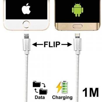 lightcro aluminio Nylon Cable de carga - un cable funciona tanto en iOS y dispositivos Android | 2016 última tecnología