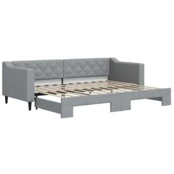Sofá cama nido tela gris claro 80x200 cm