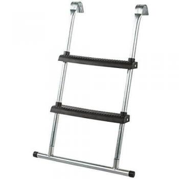 Ultrasport - Escalera para cama elástica, con travesaño de suelo, para todas las camas elásticas habituales, 75 cm, color plata y negro