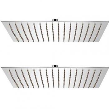 vidaXL 2X Cabezales Ducha Efecto Lluvia Acero Inoxidable 30x40cm Cuarto Baño