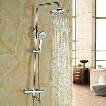 Rozin cromo termostático ducha grifo w/ducha de mano 8 Tub de ducha grifo mezclador monomando para soporte de pared