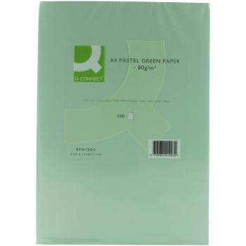 Q-Connect Papel Color Din A4 80 Gr Verde Paquete De 500 Hojas