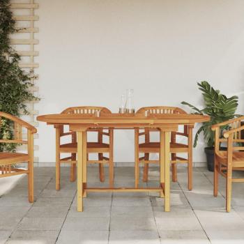 Mesa de jardín extensible de madera maciza de teca 110-160x80x75cm Marrón