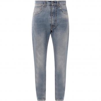 Maison Margiela Men's Light Blue Destroyed Straight Leg Jeans - Size 30