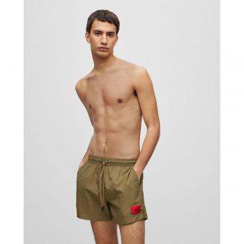 Bañador bermuda de hombre HUGO Dominica verde liso