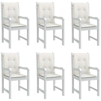 Lowback Chair Cushions Set of 6 Melange Cream Fabric 100x50x4 cm