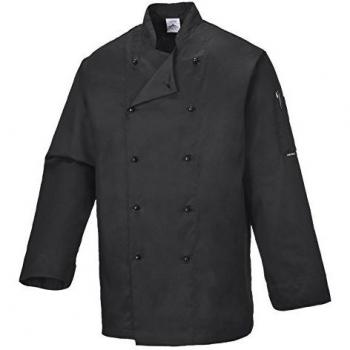 Chaqueta de Chef Somerset de Manga Larga Negra 3XL Portwest
