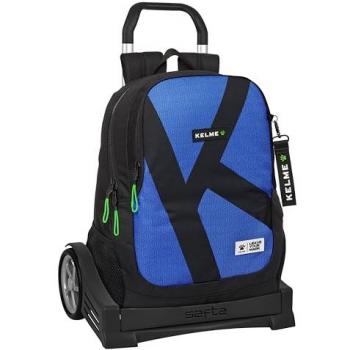 Mochila Escolar con Ruedas Kelme Royal Azul Negro, Dimensiones 32 x 44 x 16 cm, Espalda Ergonómica, Carro Evolution, Ideal para Niños de Diferentes Edades, Cómoda y