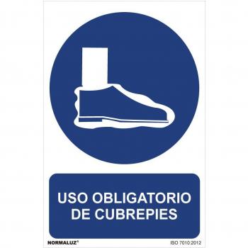 Cartel de Seguridad Uso Obligatorio de Cubrepies - PVC 0.7mm - 30x40cm