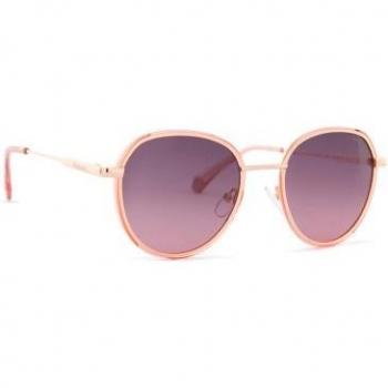 Polaroid PLD 6114/S Round Metal Sunglasses with Pink Gold Lenses
