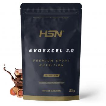 Batido de Proteína Suero de Leche HSN Evoexcel 2.0 - Sabor Chocolate Avellana 2 Kg | Aislado + Concentrado | 67 Tomas | Con DigeZyme®, LactoSpore