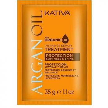 Kativa Argan Oil Mascarilla 35 gr | Tratamiento Intensivo Reparador | Mascarilla Pelo | Tratamiento Hidratante Cabello | Protección, Suavidad y Brillo | Aceite de Argán Orgánico