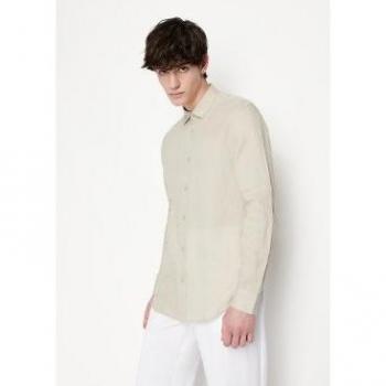 Armani Exchange Beige Casual Long Sleeve Button-Up Shirt for Men - 2XL
