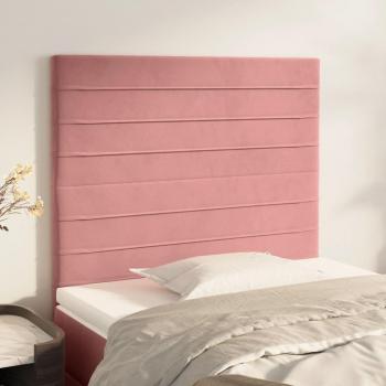 Cabecero 2 Piezas Terciopelo Rosa 90x5x78/88 cm