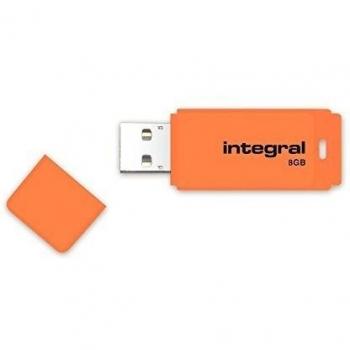 Integral Neon - Memoria USB de 8 GB, naranja
