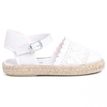 Alpargata Calada para Niñas con Hebilla - Pisamonas, Talla 19, Color Blanco