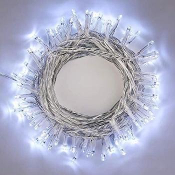 BrizLabs Cadena de Luces 15m 100 LED Luces de Navidad Exterior, Impermeable 8 Modos Guirnalda Luminosa Decoración Interior Exterior para Casa Jardín Boda Arboles de Navidad Fiesta, Blanco Frío