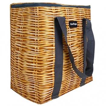 Bolsa Isotérmica Refrigeradora para Camping y Playa con Estampado Ratán