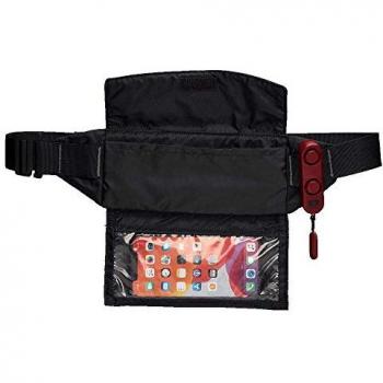Riñonera Nathan SaferRun Ripcord negro azul, tipo: riñonera, características: diseño ligero y ajustable, fabricada en materiales reflectantes para mayor visibilidad, incluye compartimento seguro para teléfono y otros objetos pequeños,