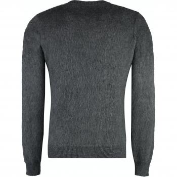 Fendi Men's Wool Blend Crew-Neck Sweater in Grey | Size 50 | FZX091APJJ Color F1ML0