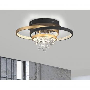 Lámpara de Techo LED Rotazo, Negro y Latón, 37W, 2600lm, Dimmable, Luz Cálida
