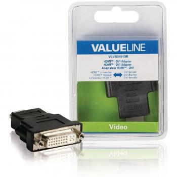 Adaptador de género Valueline VLVB34910B para cable HDMI a DVI-I en color negro